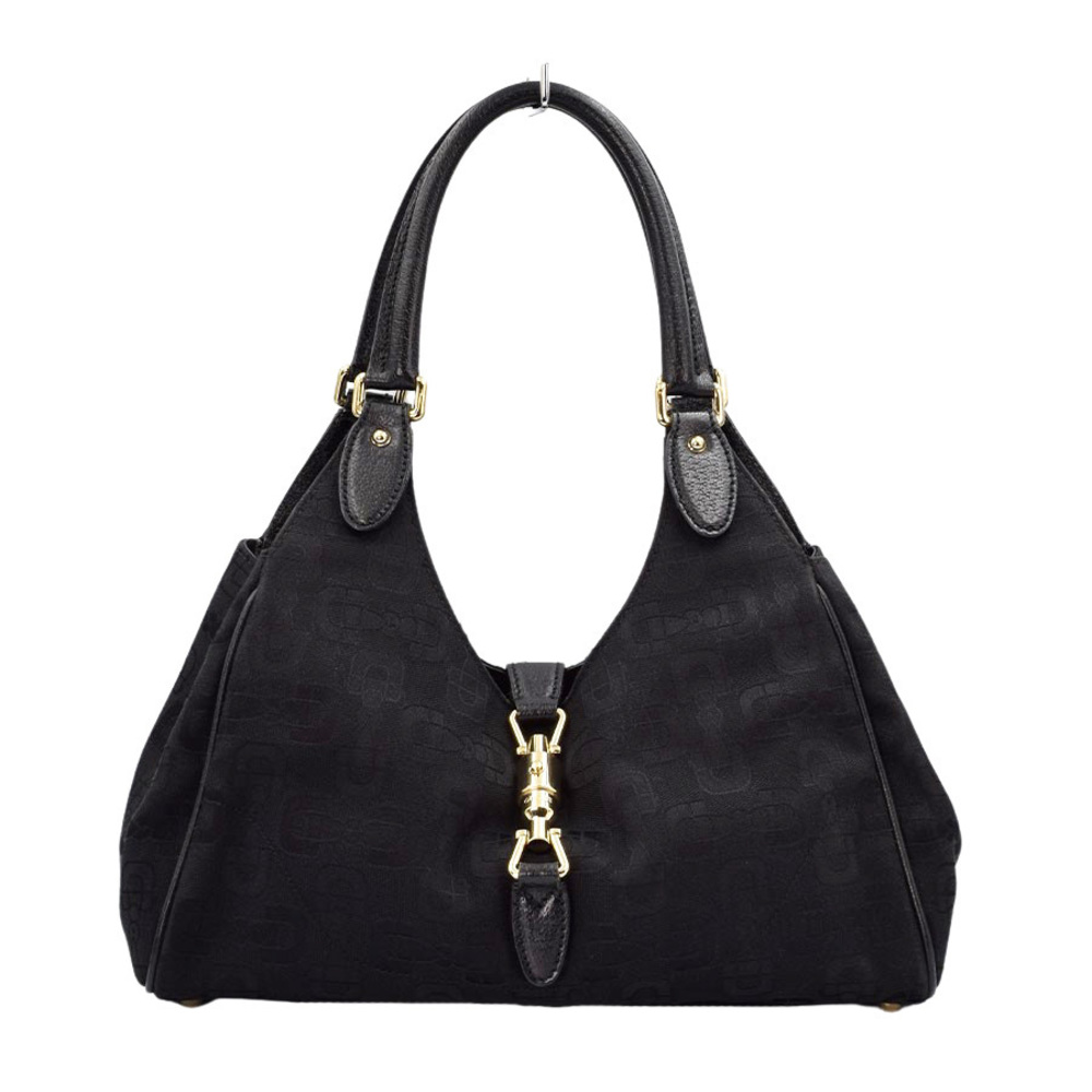 Gucci New Jackie Shoulder Bag Canvas/Leather Black